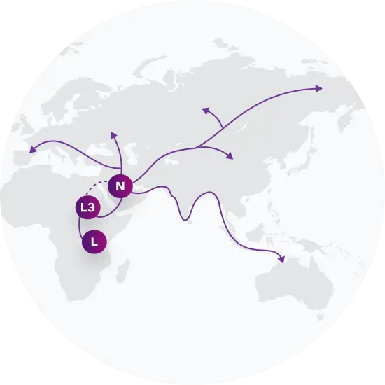 N Migration Map